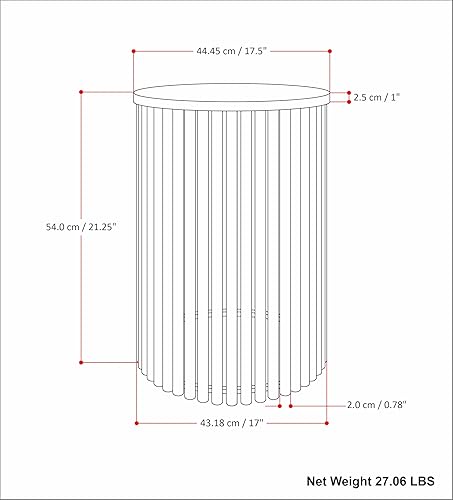 Miniatura 3 de SIMPLIHOME Demy - Mesa decorativa industrial de metal de 18 pulgadas de ancho en mármol blanconegro, totalmente montada, para sala de estar y