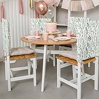 Vista 2 de Savannan Classicsan48749 - Juego de 4 fundas protectoras para sillas de comedor, con hojas de eucalipto de verano, fundas protectoras