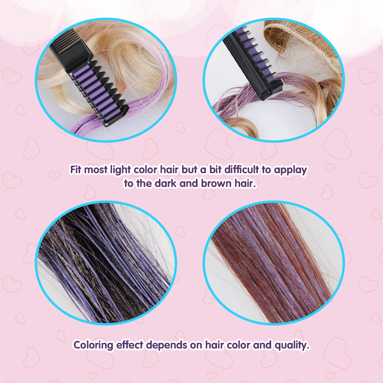 Upgraded Hair Chalk for Girls, Kids Toys for 3-15 Year Old Girls Gifts for 5-15 Year Old Teen Girl Temporary Dye Kids Makeup Kit for Girl Birthday Gifts Age 5-15 (10PCS)