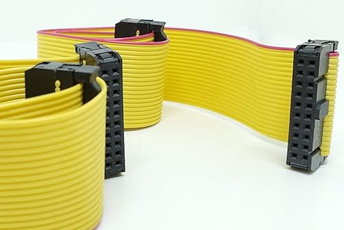 Miniatura 5 de Paquete de 5 unidades de 11.0 in, 20P 2x10, 0.100 in, 0,1 pulgadas, paso FC FF, 20 pines de 11 pulgadas de longitud, cable plano amarillo con