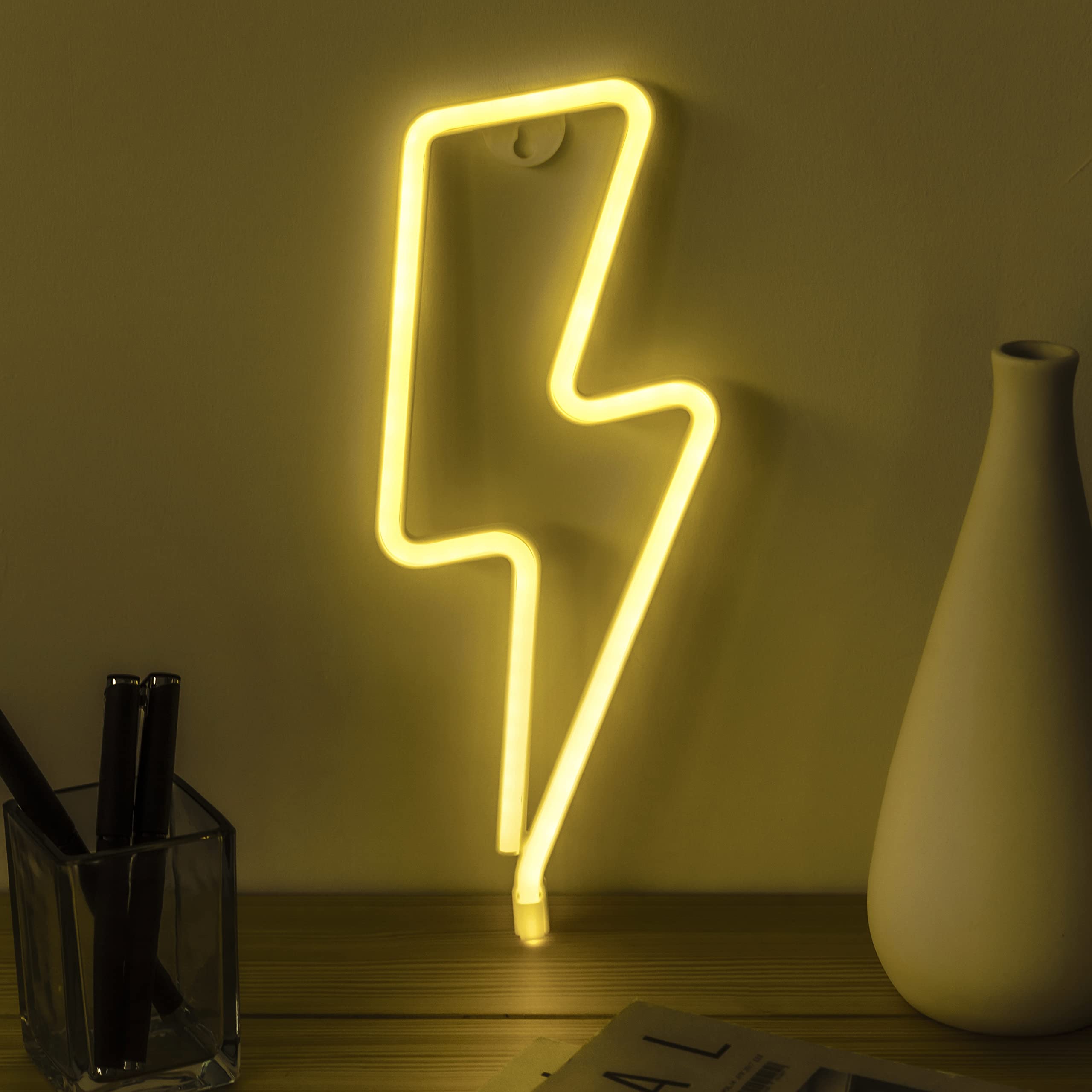 Pack de 3 Éclair, Planète et Nuage - Néon LED Mural, Lampe Neon Gaming Chambre Decoration, Enseigne Lumineuse Setup Gamer. Connexion batterie ou USB.