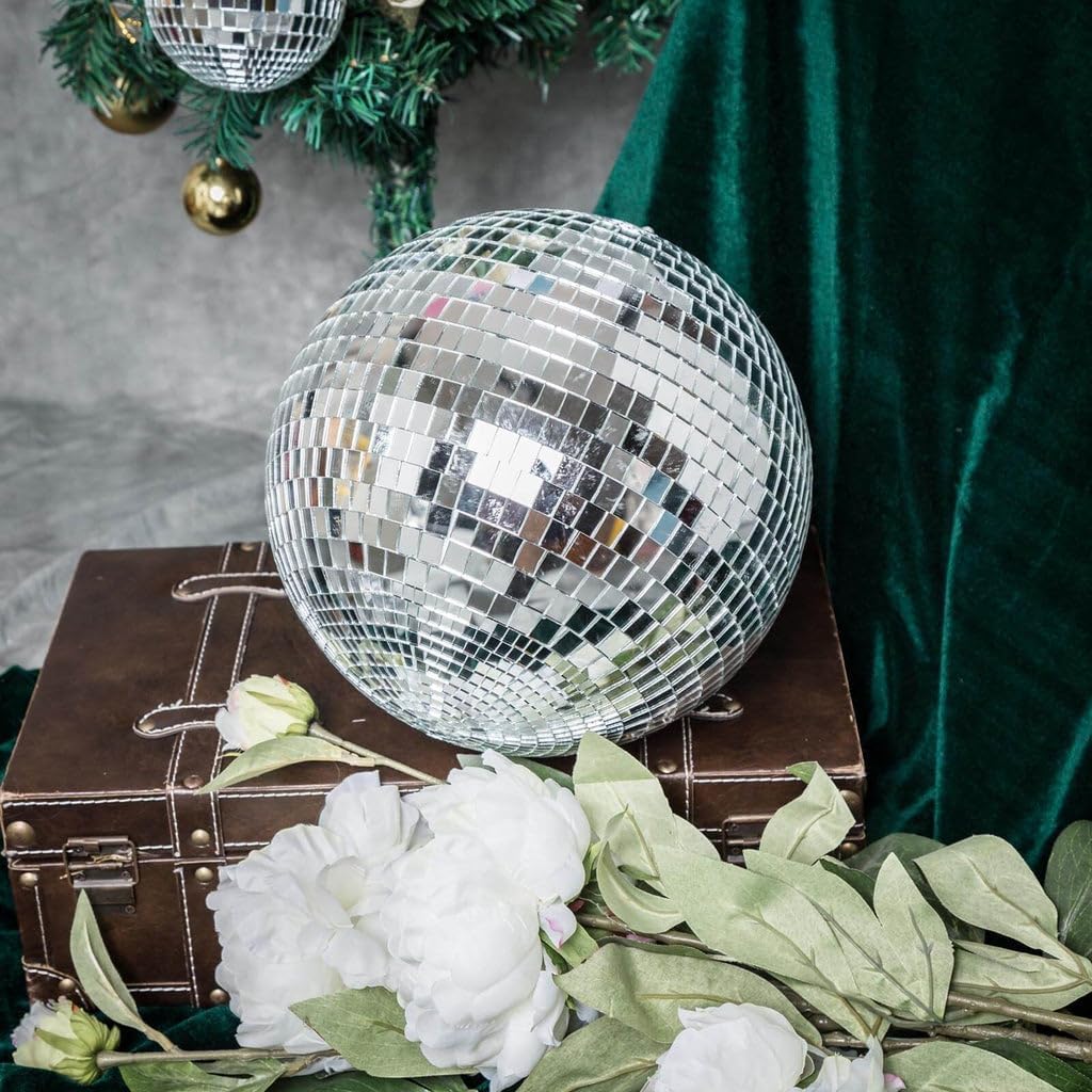 Tableclothsfactory 16" Groovy Glass Mirror Disco Ball Party Decoration for Wedding Event Birthday Party