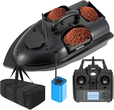 GPS Smart RC Fishing Bait Boat, 2KG Loading Capacity, 1000M Remote Control, Automatic Feed & Return, Wireless Fishing Nest Boat with Bag for Anglers