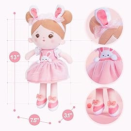 OUOZZZ 12.6 Soft Baby Doll Toys for 1 + Year Old Girl Gifts - Easter Gifts Bunny Plush for Kids Easter Toys Decorations Basket Stuffers for Toddlers Infants