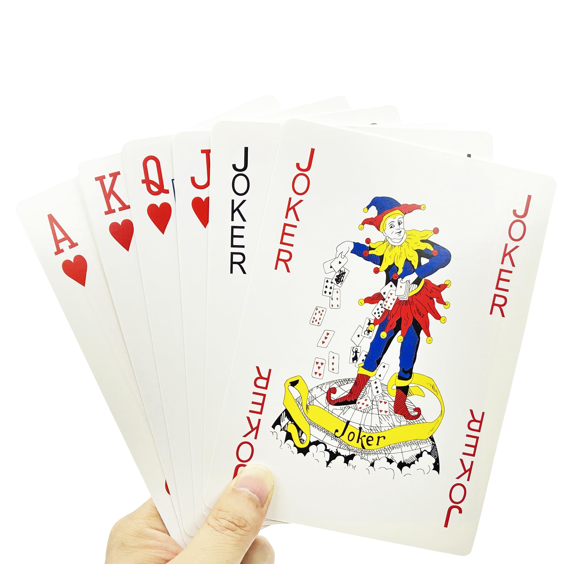 Jumbo-Spielkarten, 12,7 x 17,8 cm, großes Kartenspiel für Familien, übergroße Casino-Party-Dekorationen, riesige, professionelle Pokerkarten