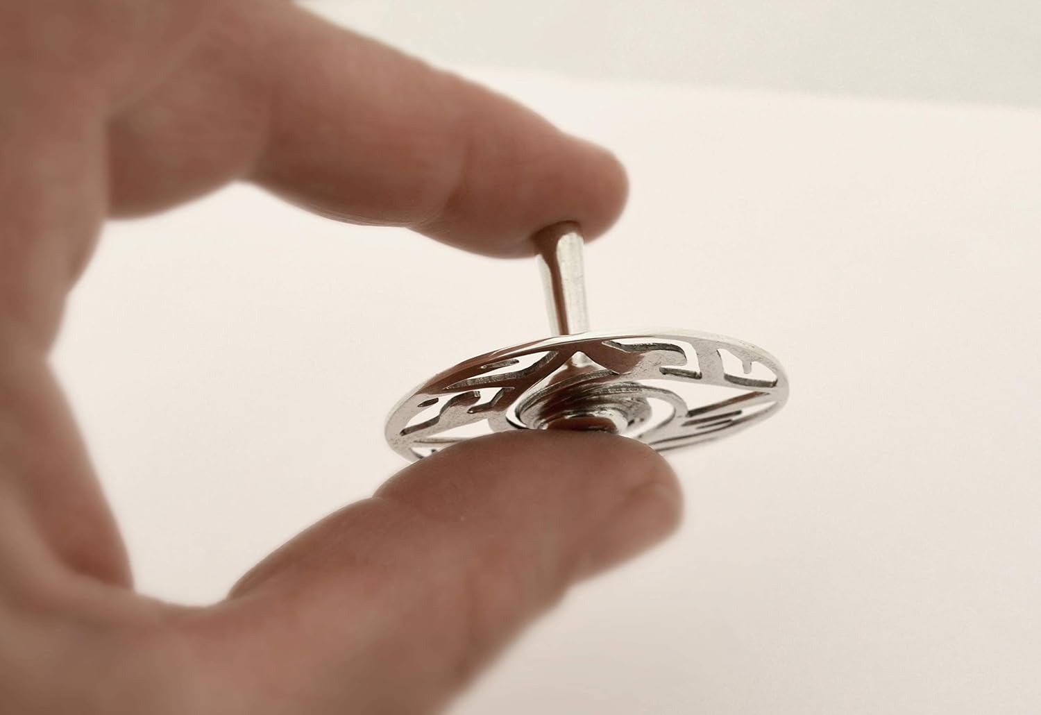 Sterling silver Modern dreidel with Hebrew letters Spinning Top Israel handmade Collector's