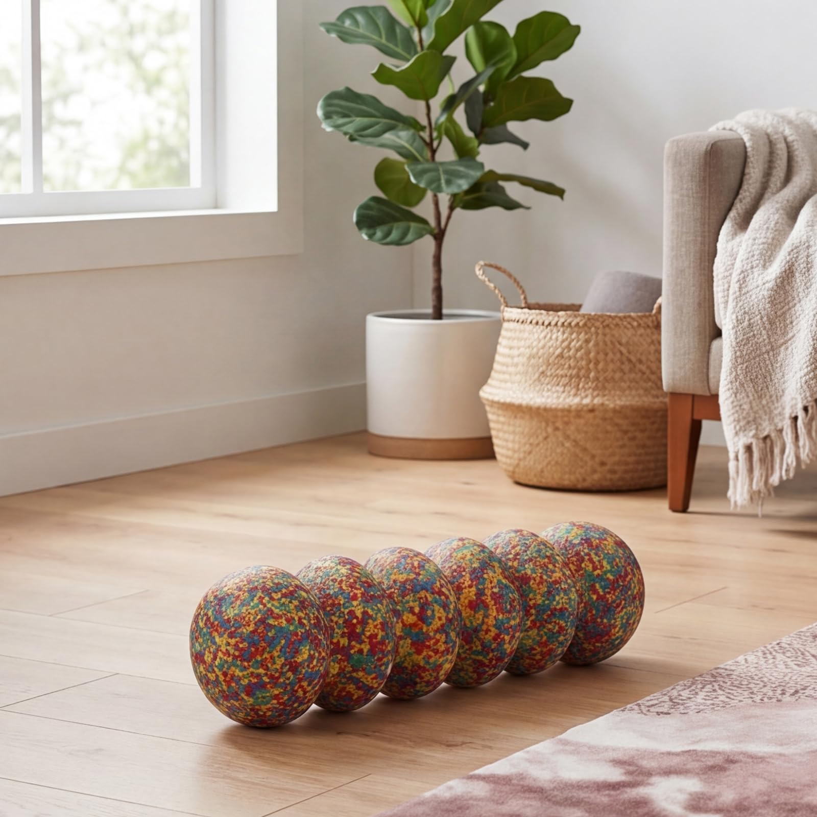 Wałek piankowy do ćwiczeń w kształcie fali, lekki, masaż mięśni, | EcoGleam wałek piankowy w kształcie fali, 38x10 cm, 5 szt., antypoślizgowy EPP, joga i pilates