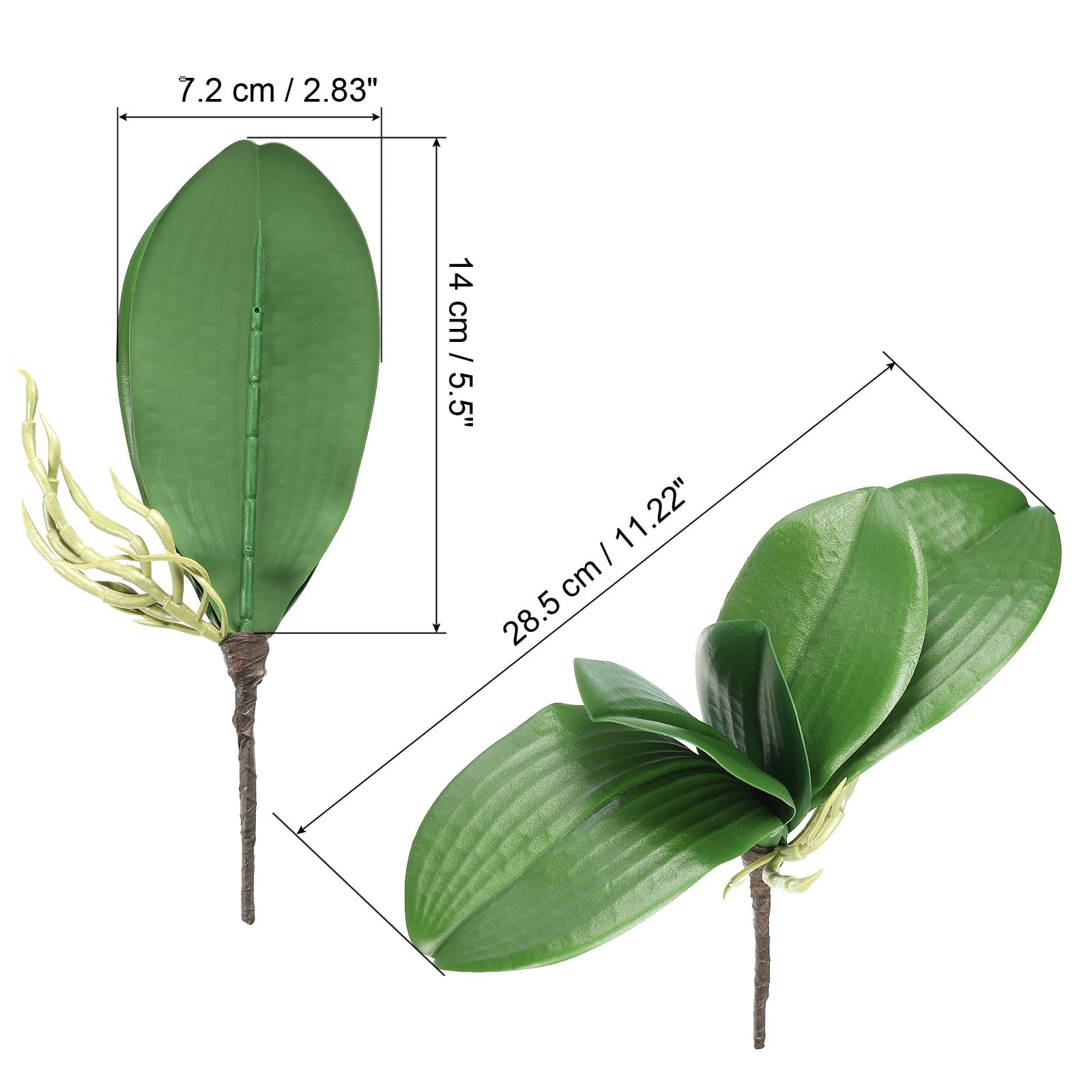 PATIKIL Faux Orchid Leaves 5.5 Inch - Image 2