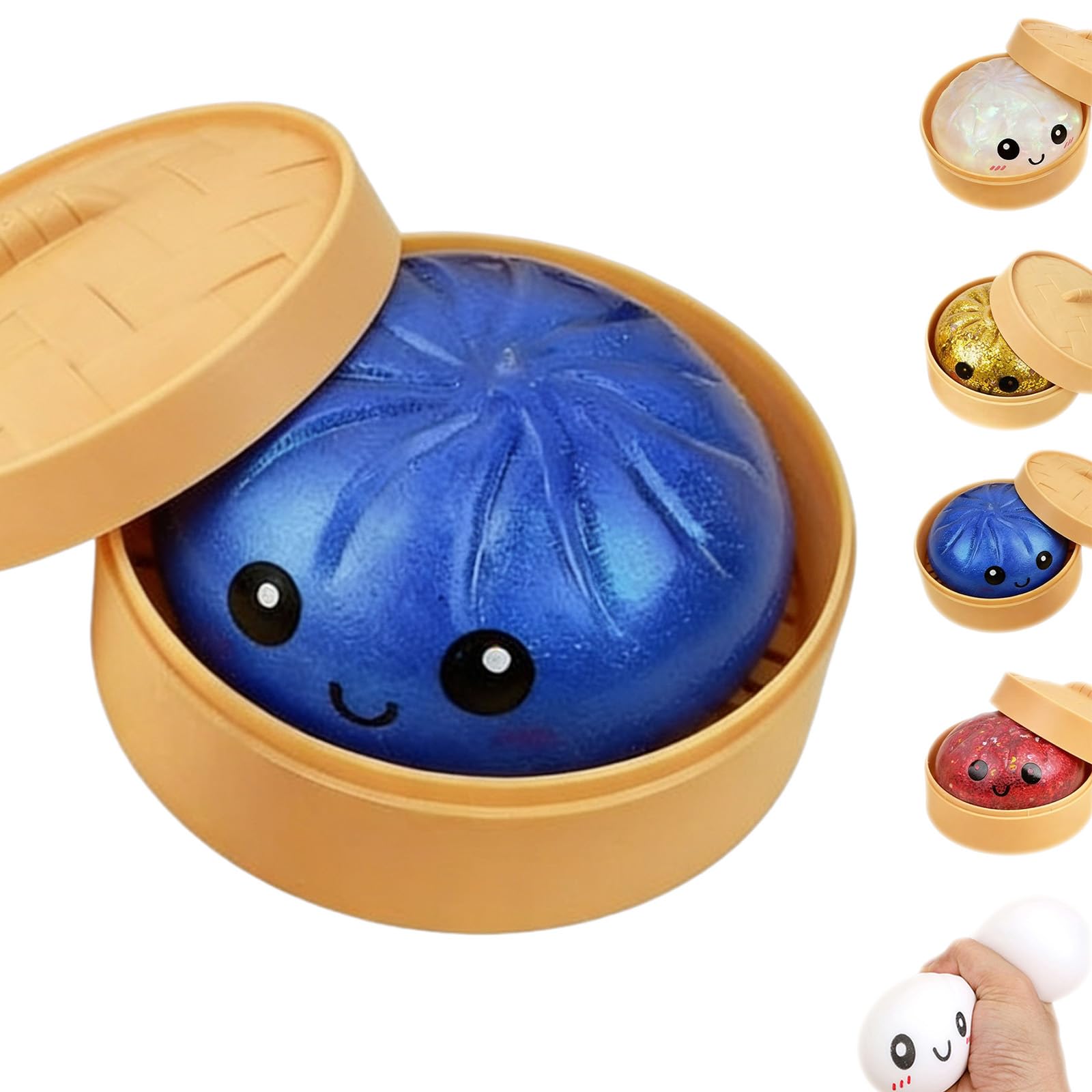 2026 Upgrade Glitter Dumpling Squishy Box,Squishy Dumpling,Anxiety Relief Fidget (Transparent) — view 11