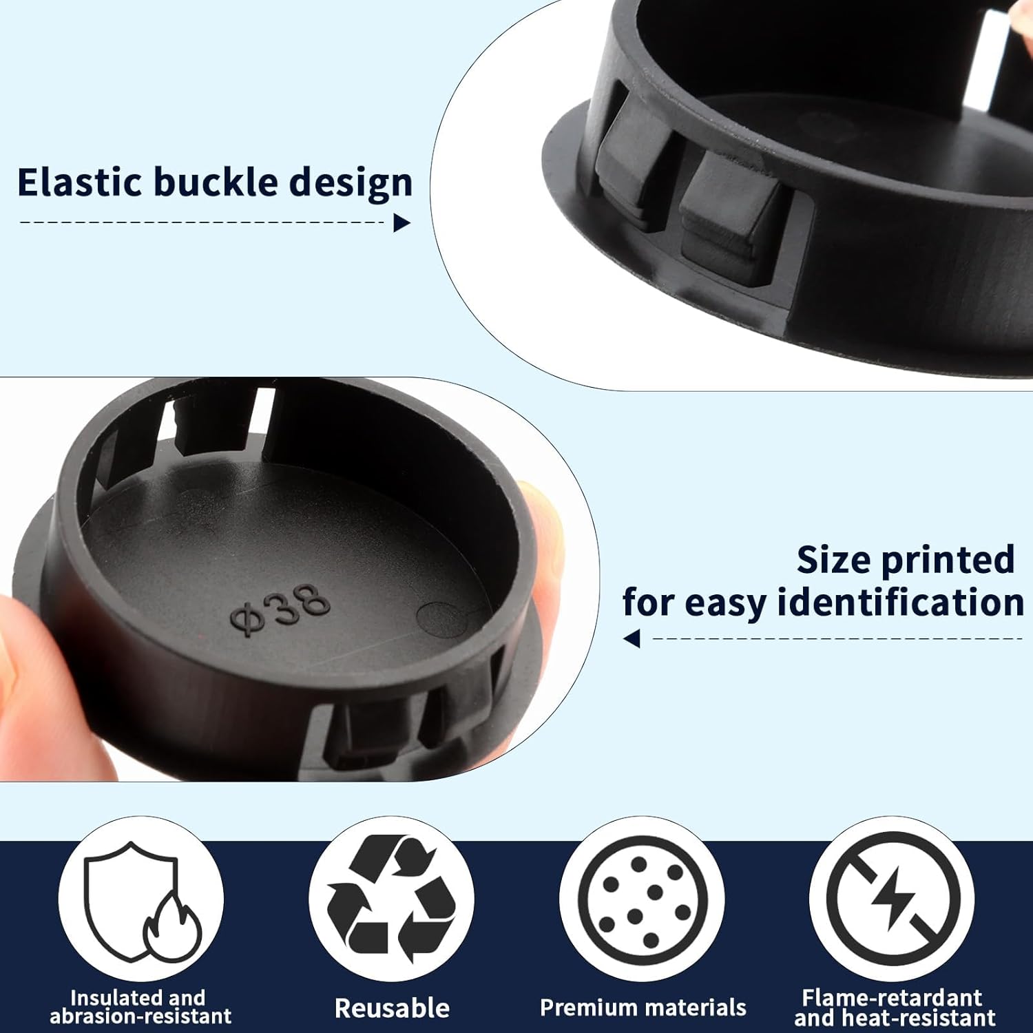 3pcs 90mm Round Plastic Cap Protective Caps for Drilling Holes 90mm Black Plastic for Cabinets Machinery Furniture