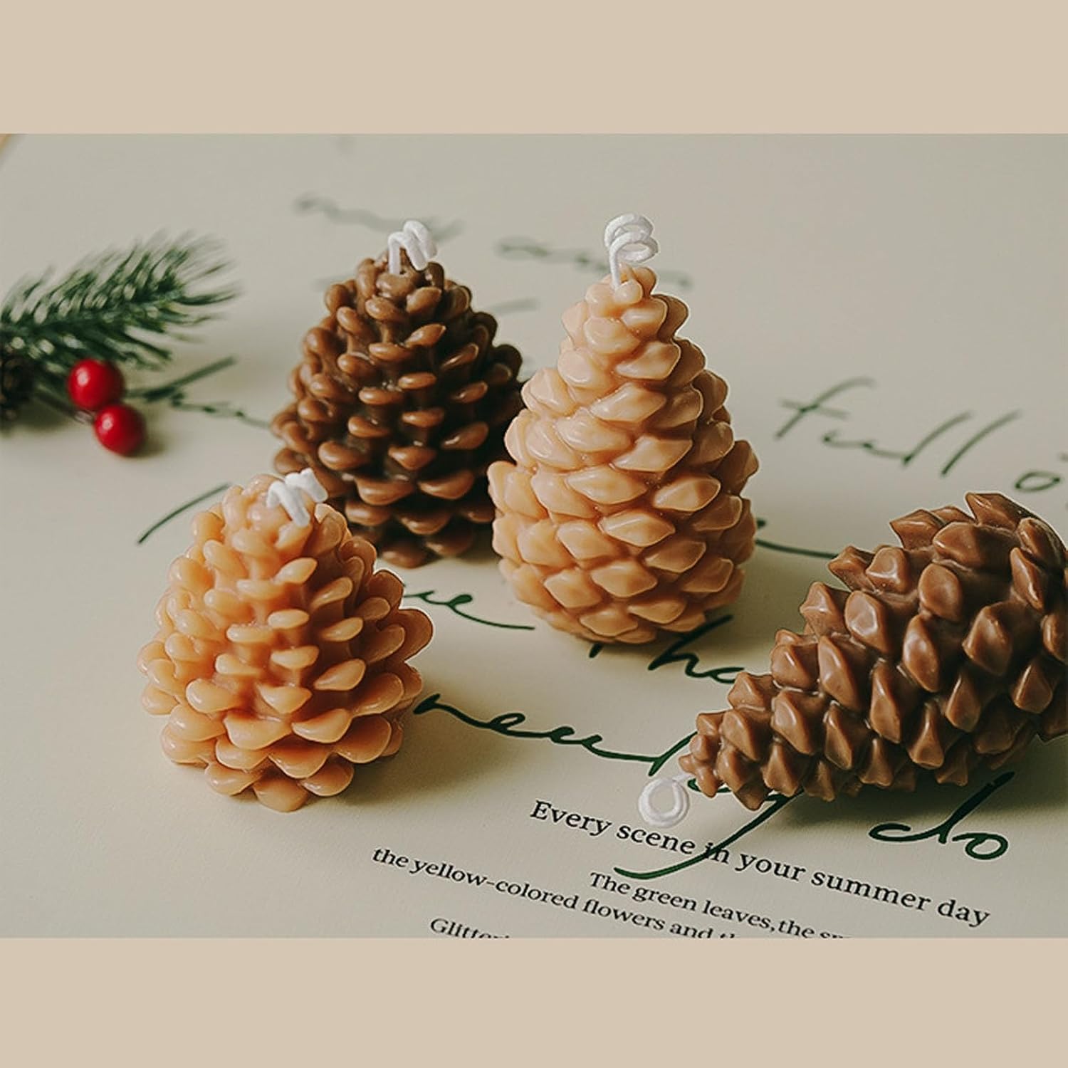 Handmade Christmas Decoration Soys Blend Waxes Pinecone Scented Fragrances Festival Gift Party Supplies Soys
