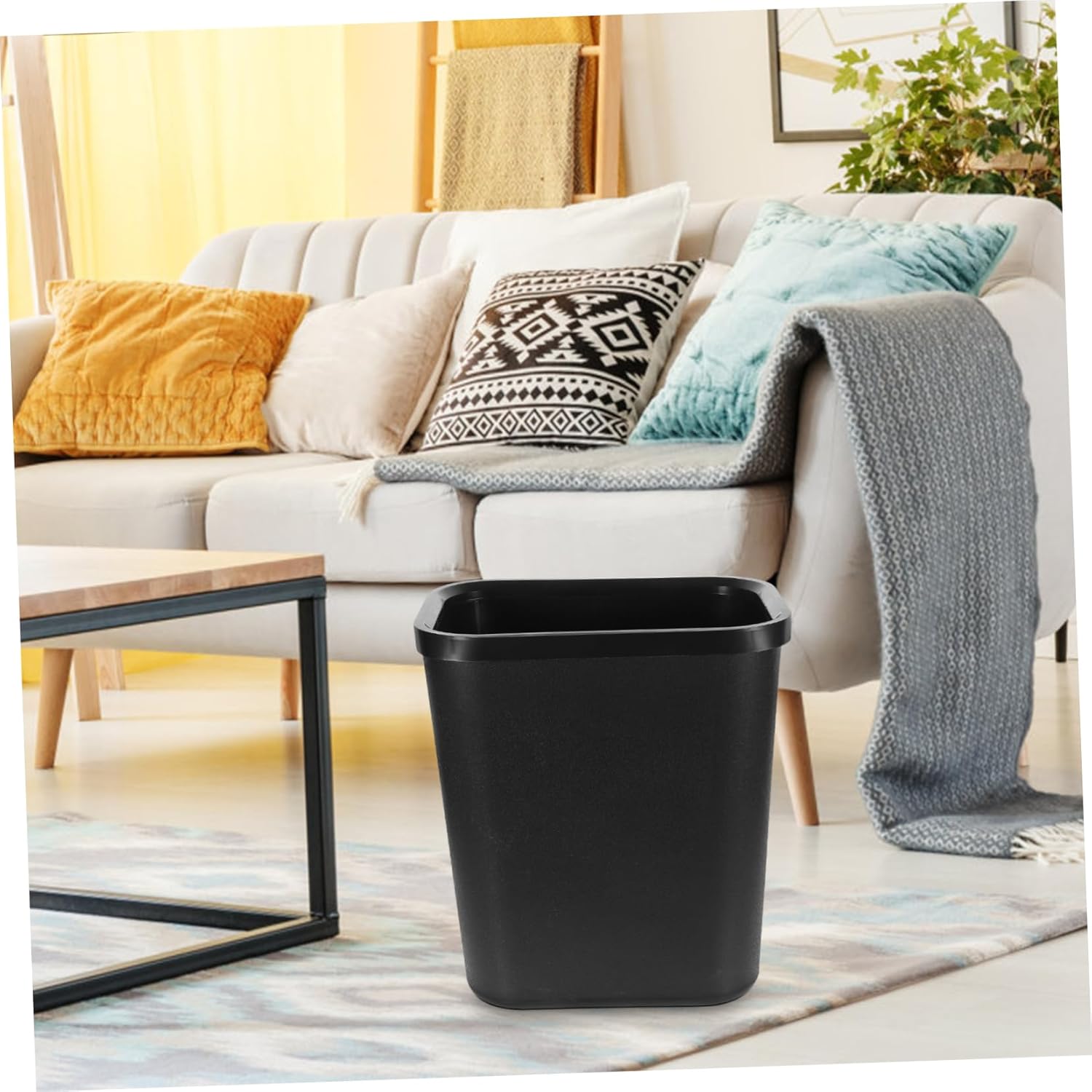 Space-Saving Plastic Trash Can Under Sink Kitchen Cabinet Desktop Office Home Dormitory Garbage Can