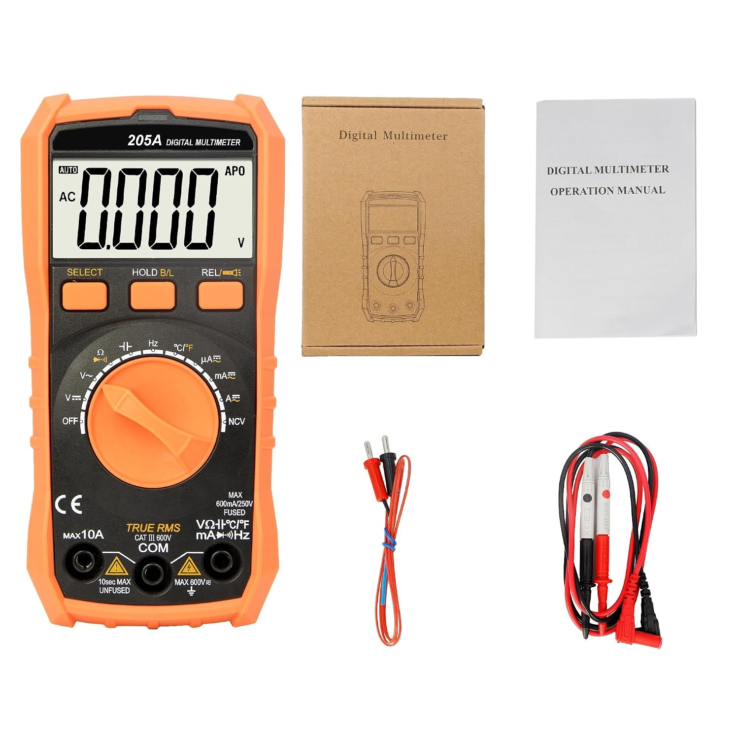 Multimeter Digital Tester 6000Counts AC/DC Voltage Ammeter Capacitor Triode NCV Voltage Induction Electrician Tool