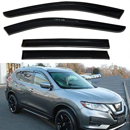 Miniatura 2 de Viseras de ventana lateral deflectores de viento para Nissan Rogue 2014-2020, protector de lluvia solar para pantalla de ventilación, juego de 4