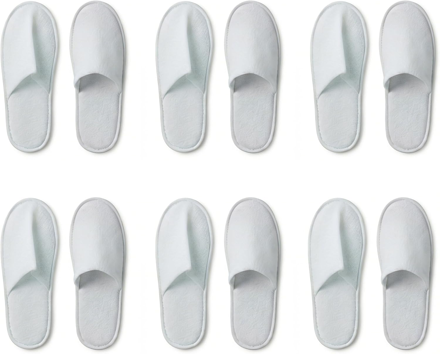 Disposable Slipper for Guests, 6 Pairs Disposable Hotel Spa Slippers House Slippers Non Slip Closed Toe Travel Footwear for Women Men Home Indoor Hotel Travel Wedding Party, White, One Size