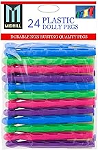 Pack of 24 PCS Dolly Pegs for Washing Line Multi-Coloured Extra Strong Hanging Clothes Pegs Indoor Outdoor Washing Pegs in Assorted Coloured