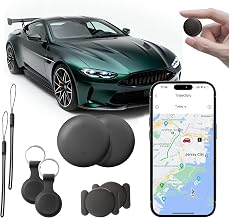 Magnetic GPS Tracker for Vehicles (Android System), No Monthly Fee, Mini GPS Tracker for Vehicles, Keys, 360-Day Battery, Global Tracking Devices with Sound Alert & Map Navigation (2 Set)