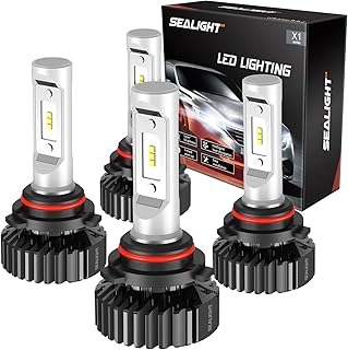 SEALIGHT 9005 9006 LED Headlight Bulbs 36000 Lumens, HB3 HB4 High Beam Low Beam LED Light Combo Package with Super Bright CSP Chips, 6000K Cool White, Pack of 4
