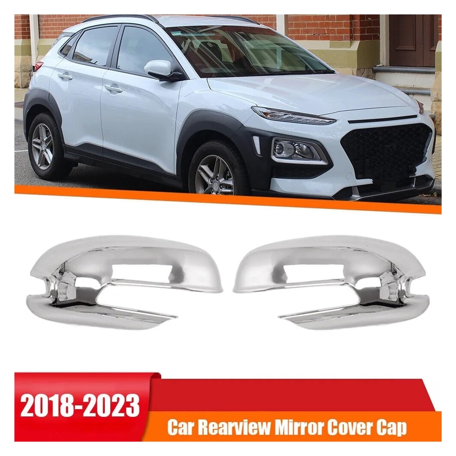 Coprispecchietti Per Hyundai Kona 2018-2023: In ABS Nero Lucido, Decorativi E Protettivi