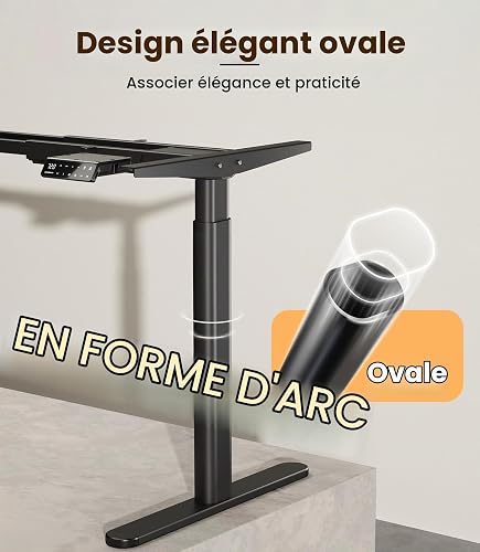 MAIDeSITe EL2 Pro Art Piètement de Bureau Électrique Réglable en Hauteur avec Élégant Pieds Ovales, Table Capacité de Charge de 180 kg, avec 4 Commandes à Mémoire et Protection Anti-Collision. - 4