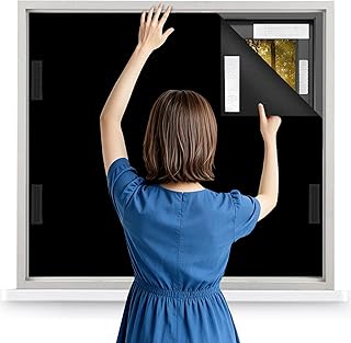100% Blackout Curtains with Strong Magnets,Magnetic Black Out Window Cover Blackout Shades,Soft Fabric Cuttable No Drilling or Tools, Window Blinds for Bedroom,Nursery,Media Room RV (118 x 57 Inch)