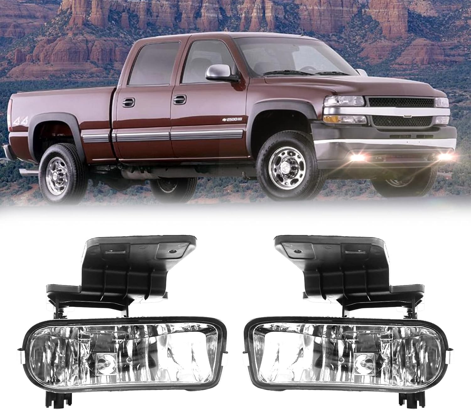 Fog Lights Compatible with 19992002 Chevy Silverado 1500 2500/2001