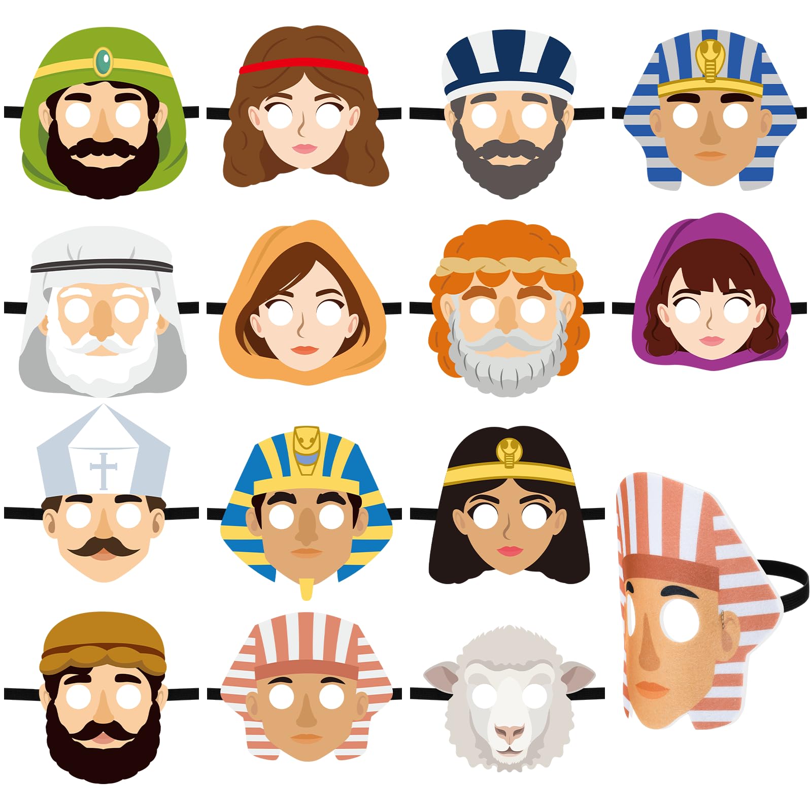 Relaxgiant 20 Pcs Felt Passover Character Masks Props Passover Party Favors Decorations Pesach Seder Gifts Costume Props Dress up Educational Party Favors