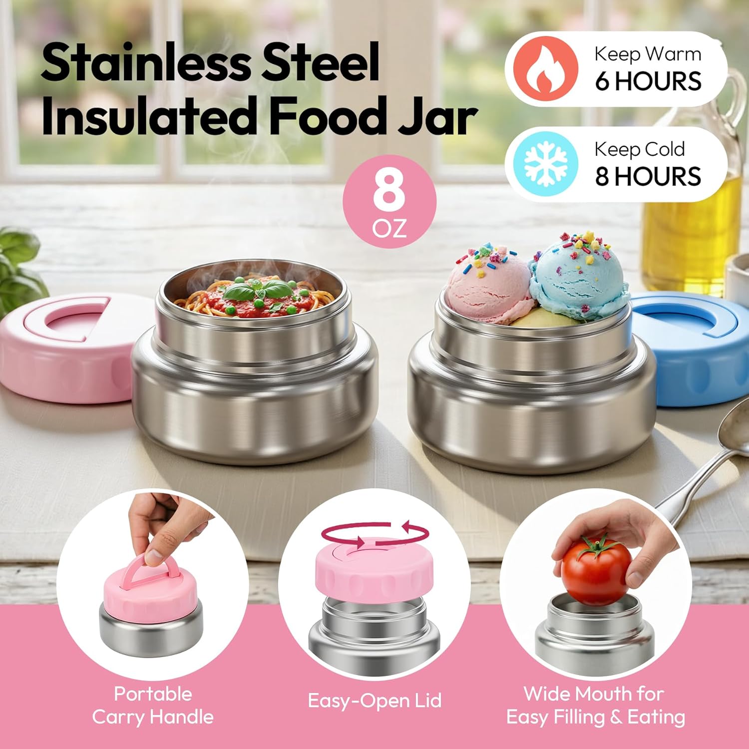 Stainless Steel Bento Lunch Box 8oz