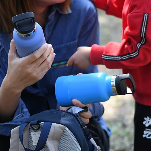 Miniatura 5 de Mollcity Botella de agua pequeña de acero inoxidable de 12 onzas con aislamiento al vacío para la vuelta a la escuela, botella de agua deportiva de