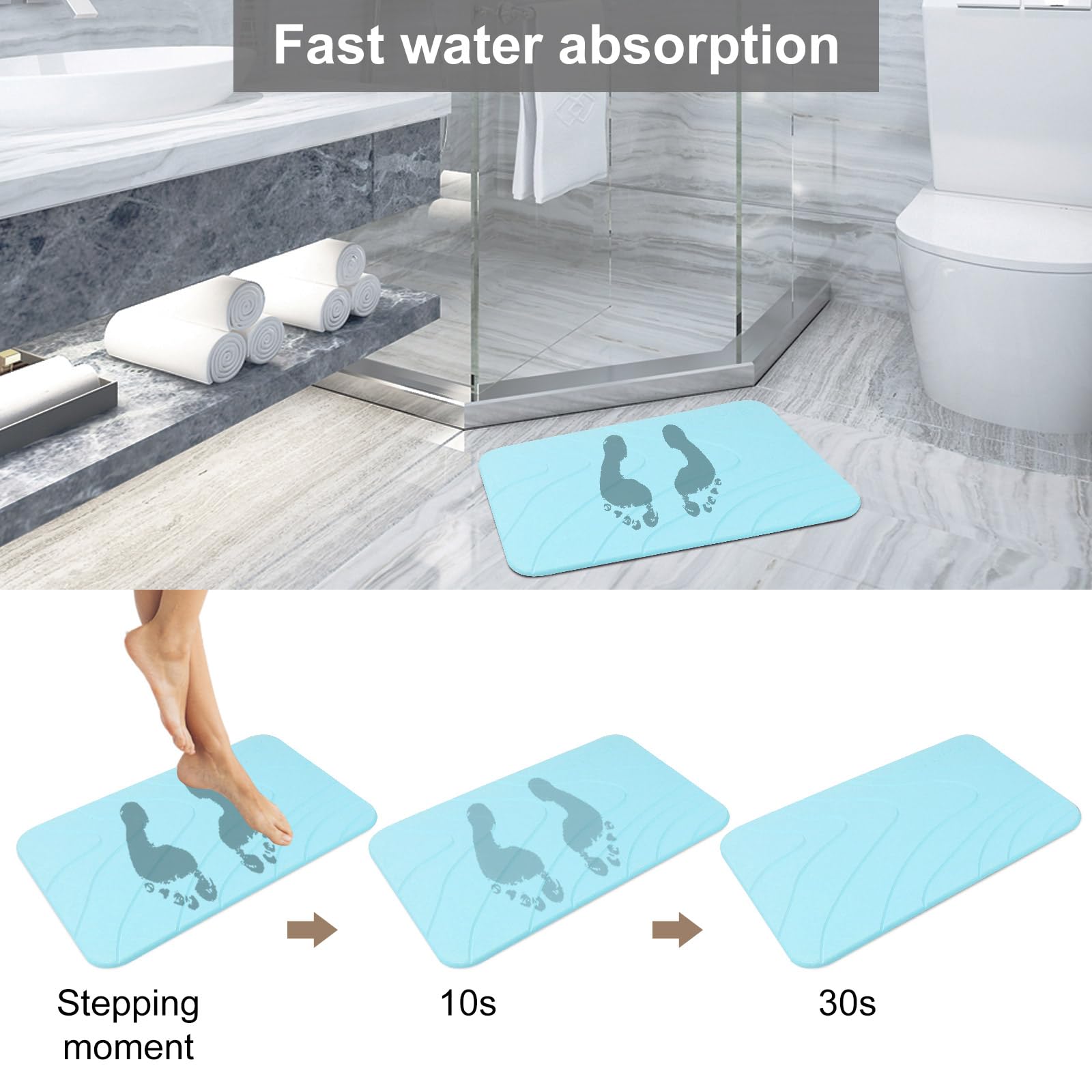 YUNRUX Alfombrillas De Ducha Antideslizantes De 24 Piezas, 30 X 30 Cm