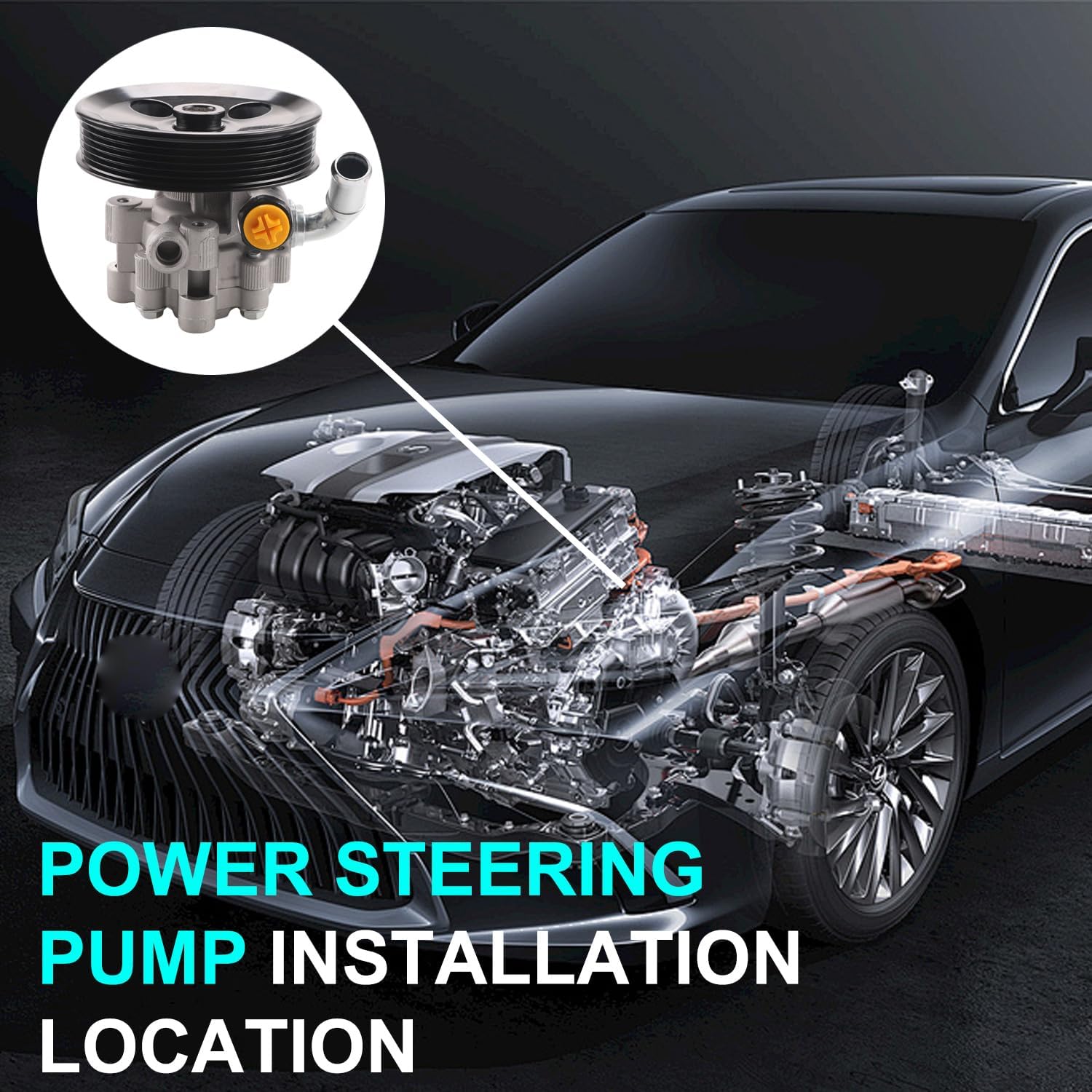 21-5439 Power Steering Pump with Pulley Fit for Chry sler 300 2005-2010 & Charger - Replaces 965439 04892093AA 4782523AC 553-01134, N9900693 9900693 63146N Power Assist Pump