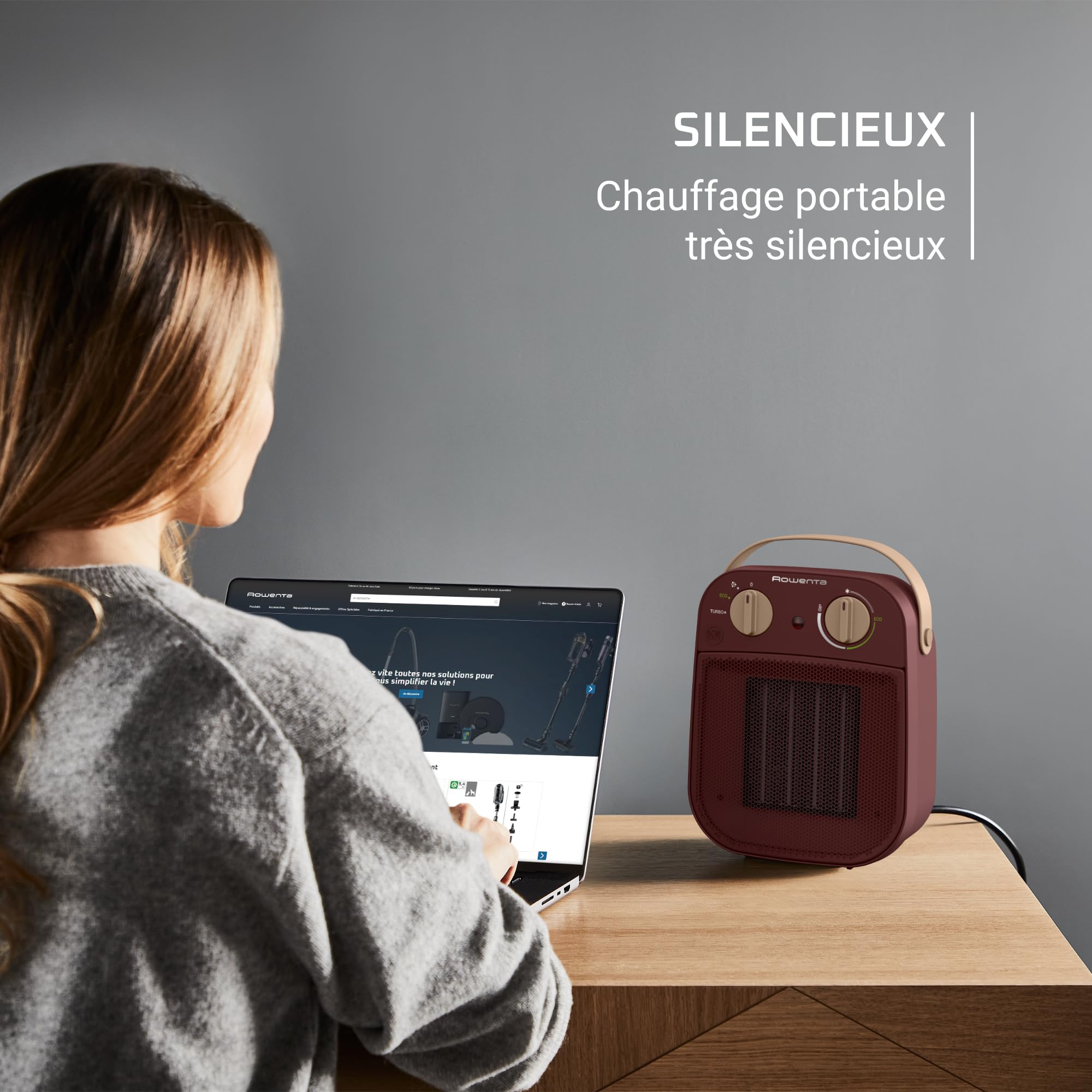 Rowenta My Nomad Heater, Potente Termoventilatore, Silenzioso, modalità Eco, Semplice da Trasportare, Design Moderno, SO8231