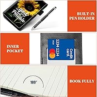 Vista 5 de Juego de 4 soportes para bloc de notas de tamaño de bolsillo, de piel sintética, mini bloc de notas con 2 bloc de notas pequeños y lápiz capacitivo