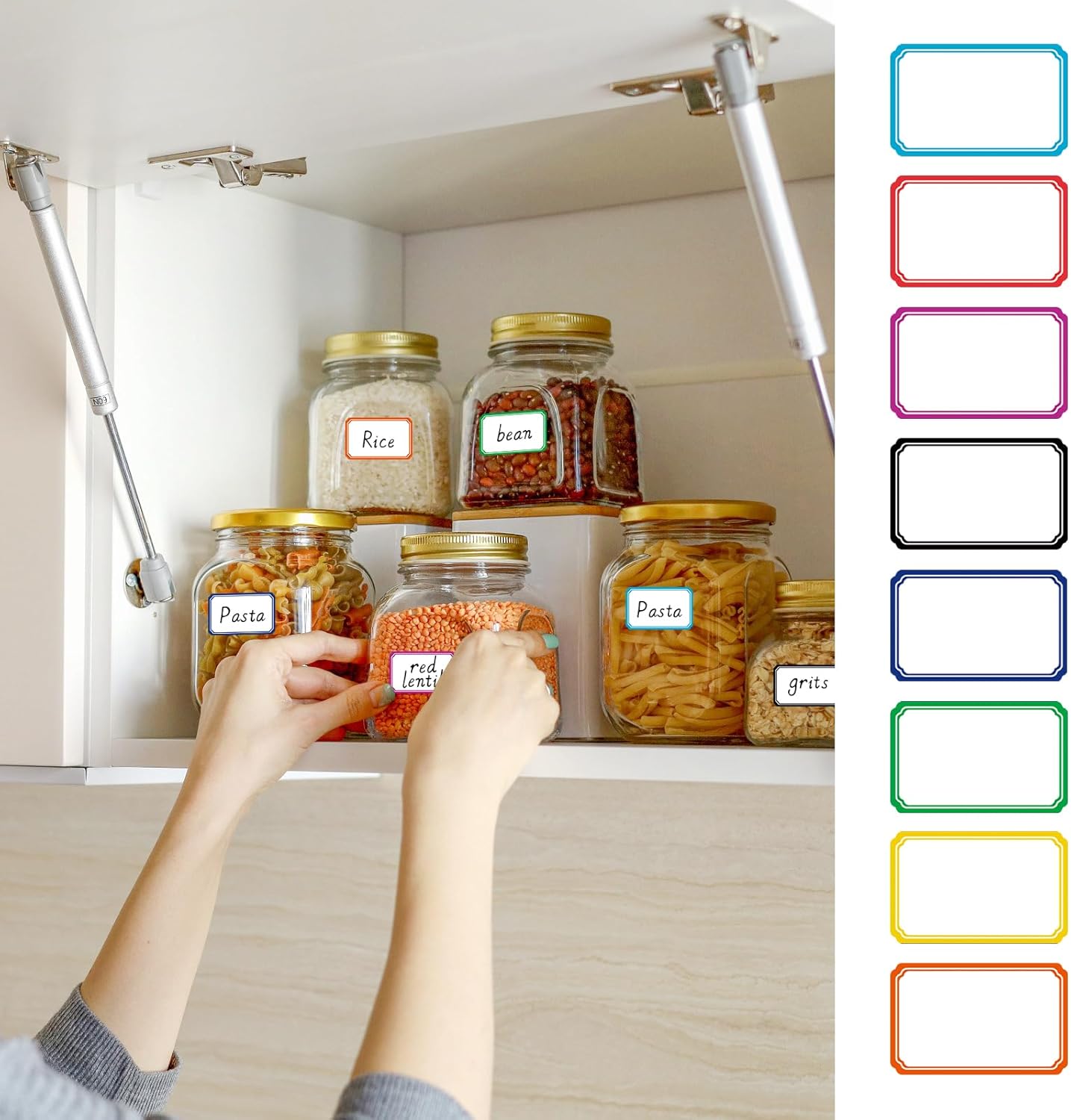 Identification Labels, 1.5'' x 0.9'' Small Size Name Stickers with Assorted Color Borders, DIY Custom Tags for School, Home & Office Organization, 1200 Count - Image 6