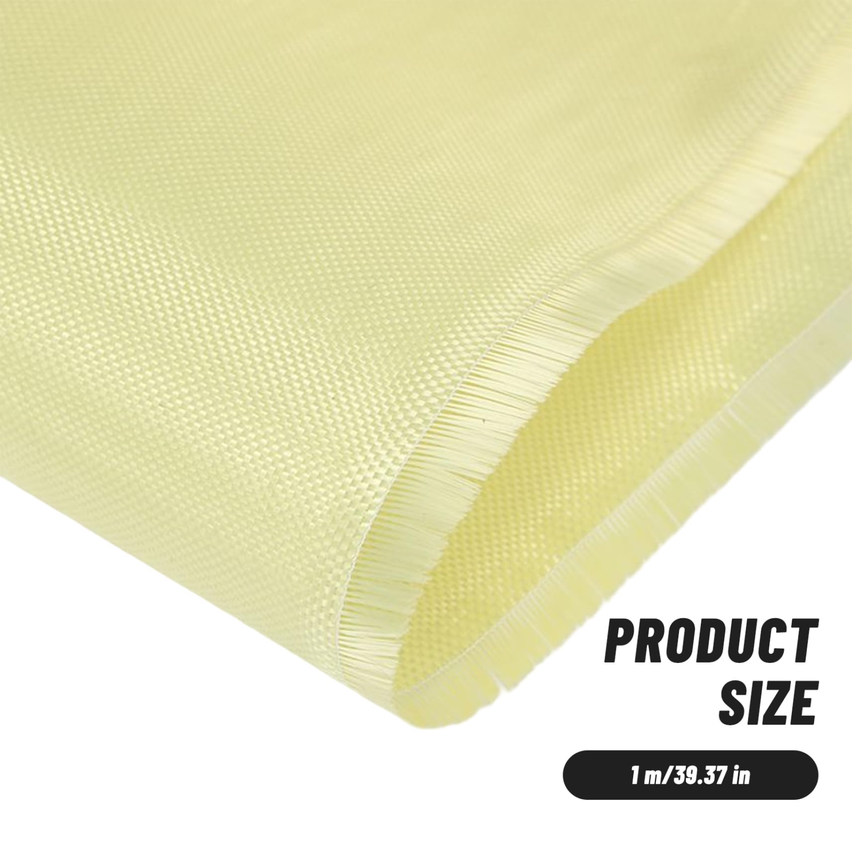 Tissu Kevlar plié 1m x 1m, feuille de Kevlar 1000D 200G, tissage uni en aramide, tissu jaune résistant aux coupures, haute résistance