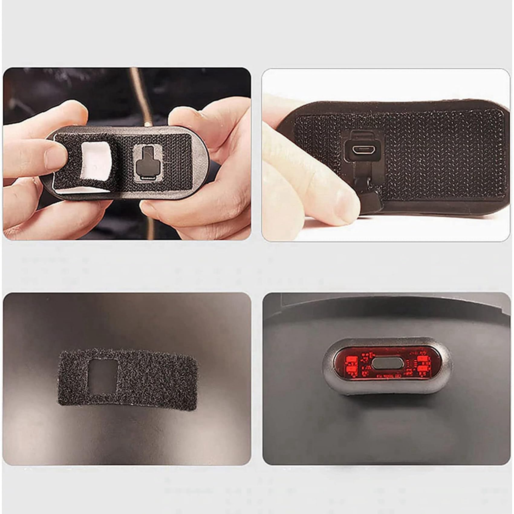 Lot de 5 lumières LED pour casque de moto, feux de freinage rechargeables pour vélo rouge pour conduite de nuit