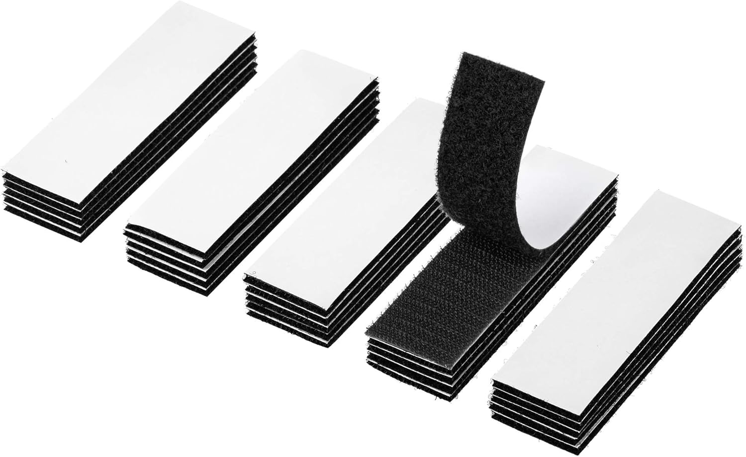 BRAVESHINE 25Pack Heavy Duty Mounting Tape Double-Sided Reclosable Hook Loop Strips Tape with Adhesive Sticky Fastener Waterproof Indoor Outdoor Use for Holds Picture Frame and Tools (1.2x4 Inch)