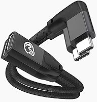Vista 9 de UseBean Cable de extensión USB C en ángulo recto de 0.6 pies, 90 grados USB-C 3.2 Gen 2 20Gbps macho a hembra tipo C 4K cable extensor de video