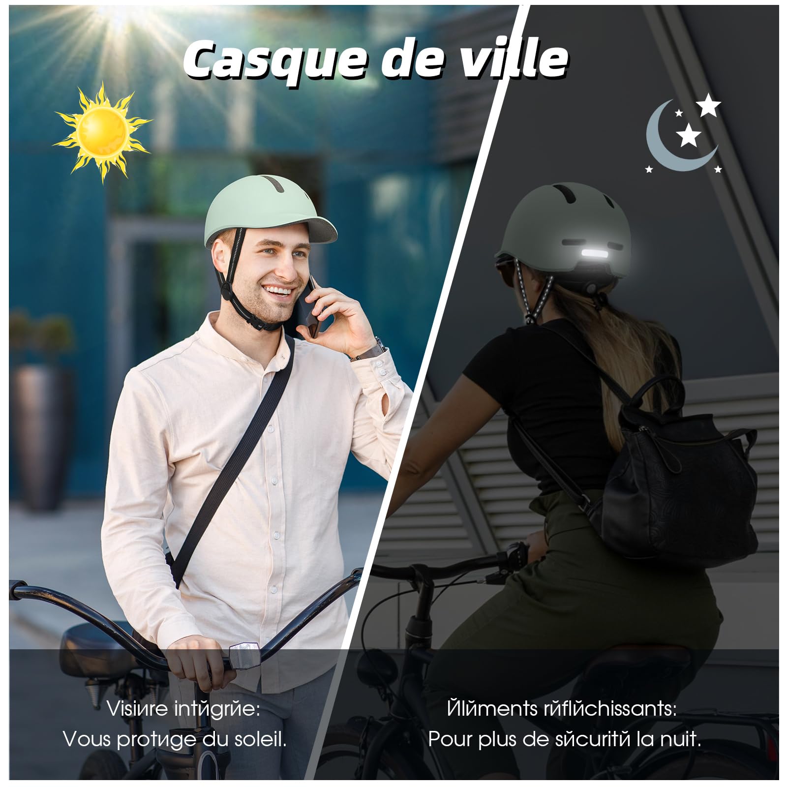 Shinmax Casque de Vélo Adulte avec Peak Intégré - Léger et Aéré, Réglable pour VTT, Vélo de Ville, Route et E-Trottinette