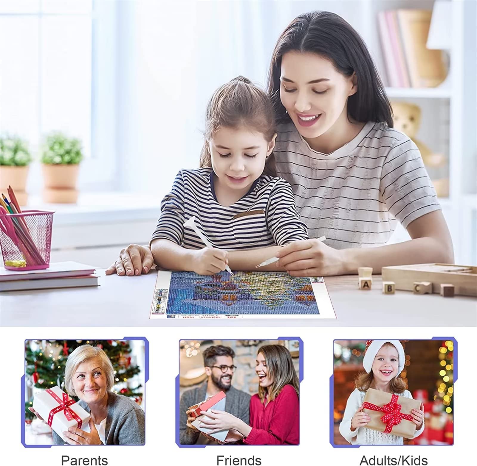 Diamond Painting Kit Completo, Pianta di foglie di palma Diamond Painting Grandi Dimensioni 90x120cm, Pittura Diamante 5D Bambini Adulti Fai Da Te Regali, Strass Ricamo Diamond Art Decorazioni Casa