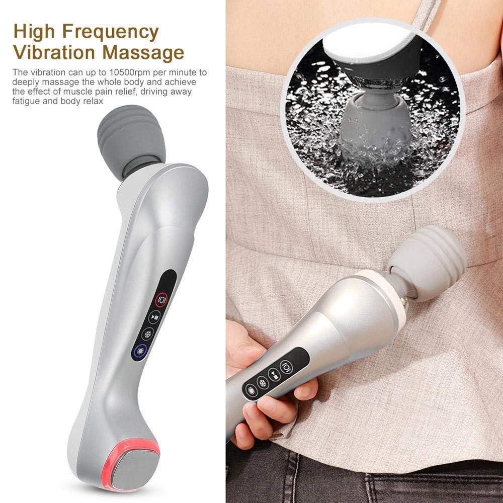 MU Masajeador facial, caliente y fría de rejuvenecimiento facial belleza del fotón Instrumento vibrante Shrinking poro/promotor de la absorción,Plata