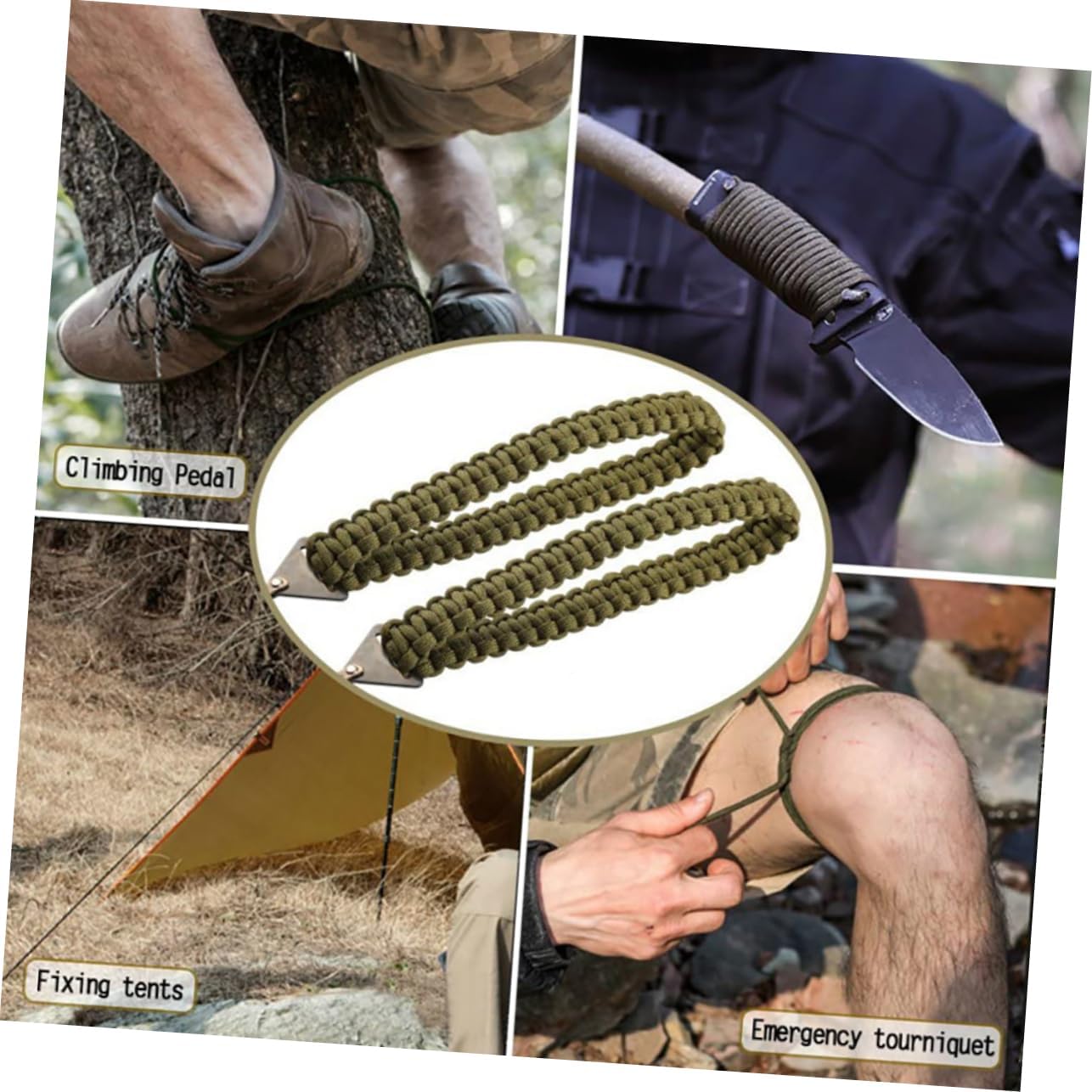 Pocket Sawing Tool for Camping Survival Portable Rope Saw Effort-Saving Outdoor Gear for Hiking and Woodworking Sturdy Green Design