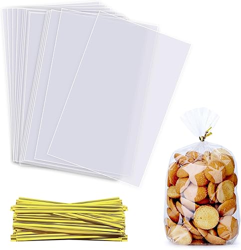 OYAVISR Bolsas transparentes para caramelos, 200 bolsas de celofán de 5 x 7 pulgadas, bolsas de regalo para fiestas, bolsas de regalo, bolsas para