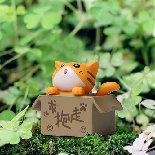 Miniatura 5 de Walbest Lindas figuras de gato para decoración de escritorio, gato en miniatura en caja de cartón, figuras de gato, caja coleccionable, figura de