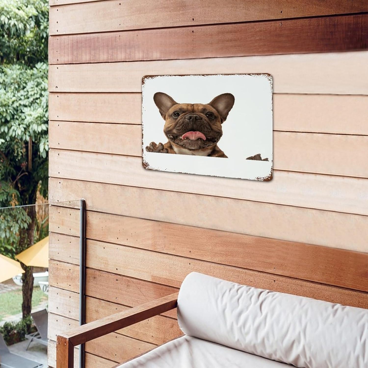 Farmhouse Metal Signs Outdoor French Bulldog Home Decor Garage Signs for Backyard Patio Living Room Abstract Pet Puppy Painting Art Poster Gift for Laundry 10x14 Inch