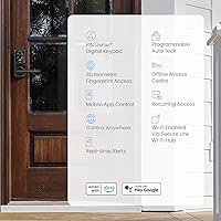 Vista 8 de Lockly Secure Pro Smart Lock Wi-Fi, Keyless Entry Digital Keypad Door Lock, 3D Biometric Fingerprint Sensor Front Door Lock with Handle, Voice