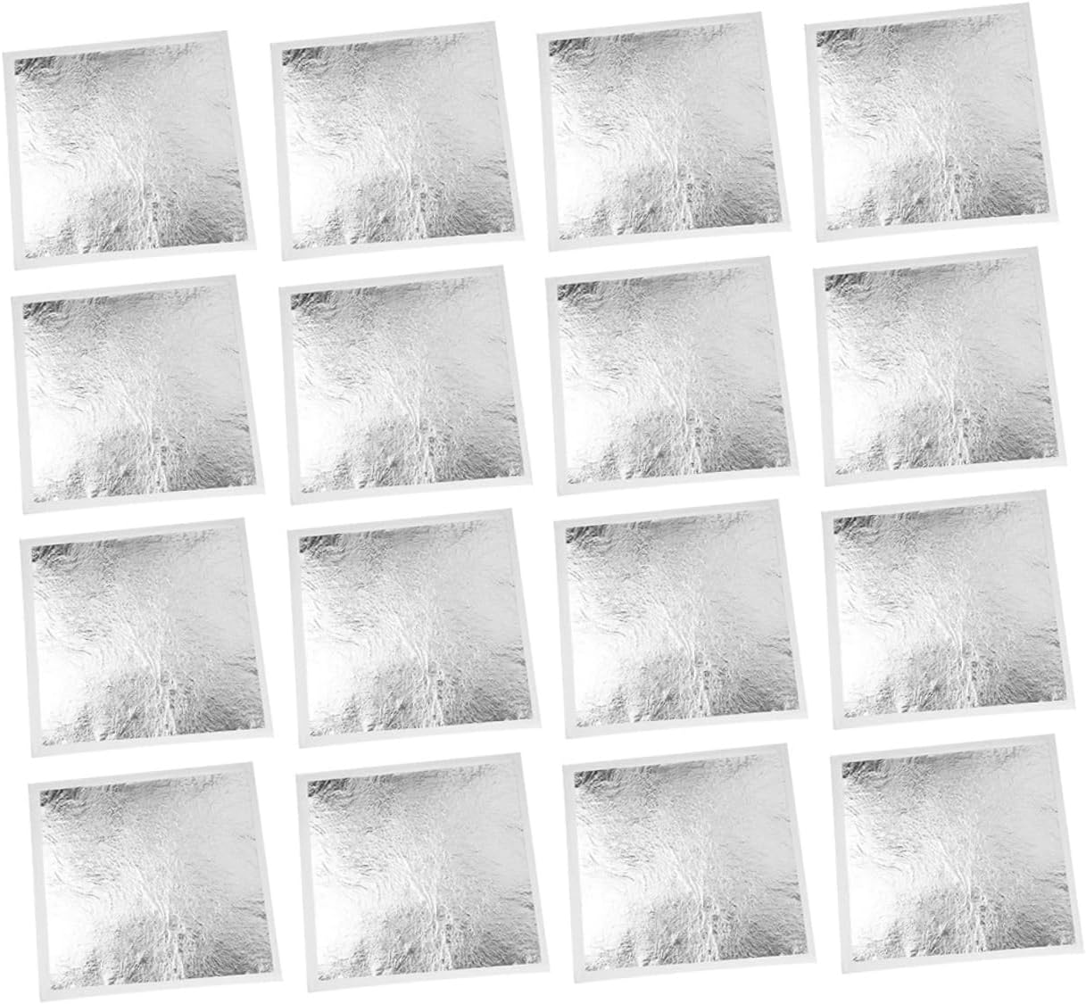 Angoily 200pcs Silver Edible Foil Leaves Gilding Craft Foil for Artwork Decorations