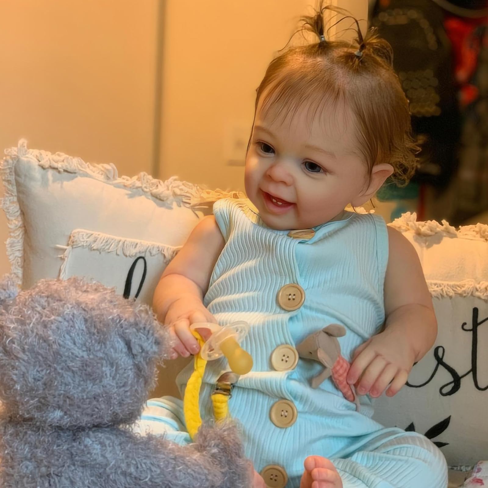 24 Zoll 60 cm Reborn Baby - Reborn Puppe Junge Lebensechte Babypuppe Reborn BabysPuppen Weicher Handgemachte Realistische Wiedergeborene Sieht aus wie EIN echtes Baby Mädchen