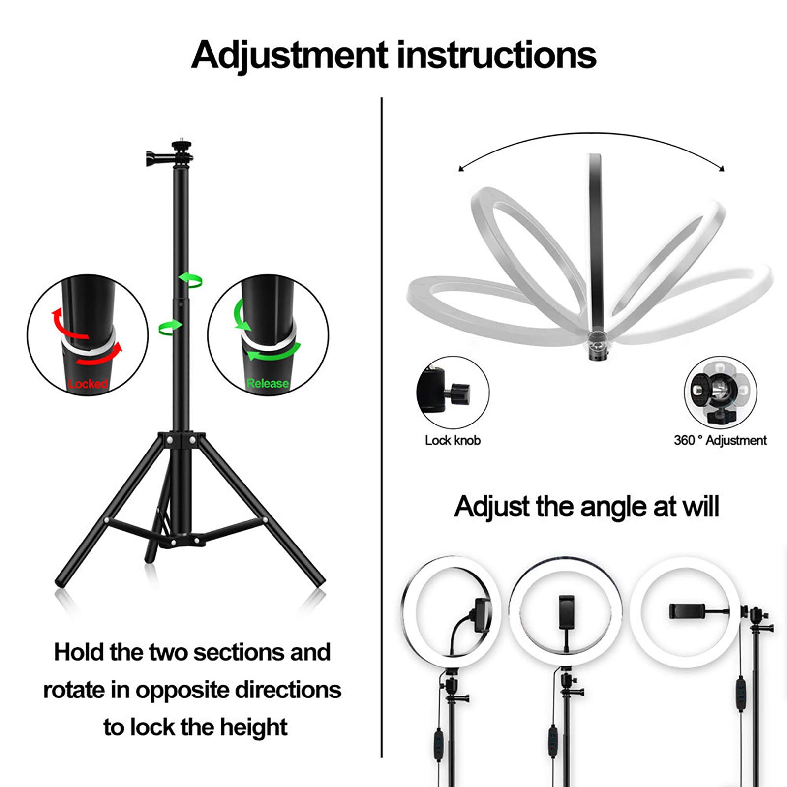 10" Ring Light, Luce per Selfie con 3 modalità & Luminosità di 10 Livelli, con Telecomando Wireless, Dimmerabile Selfie Light per Youtube Trucco Fotografia Tiktok