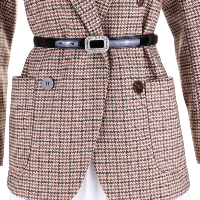 HBJWOV Dress Belt Women's Rhinestone Decorative Cowhide Small Belt Paired with Suit Skirt Waist Cinched Jeans Belt(OneColor)2